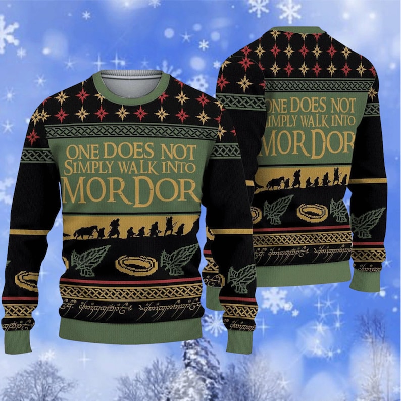 One Does Not Simply Walk Into Mordor Ugly Christmas Sweater For Men & Women Christmas Gift Sweater US4466 - WeCustomit