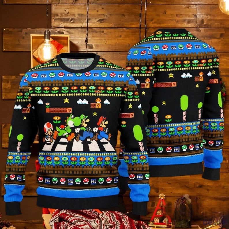 Team Road Crossing Ugly Christmas Sweater For Men & Women Christmas Gift Sweater US4476 - WeCustomit