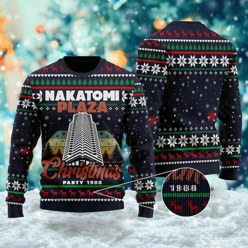 Nakatomi Plaza Christmas Party 1988 Ugly Christmas Sweater For Men & Women Christmas Gift Sweater US4486 - WeCustomit