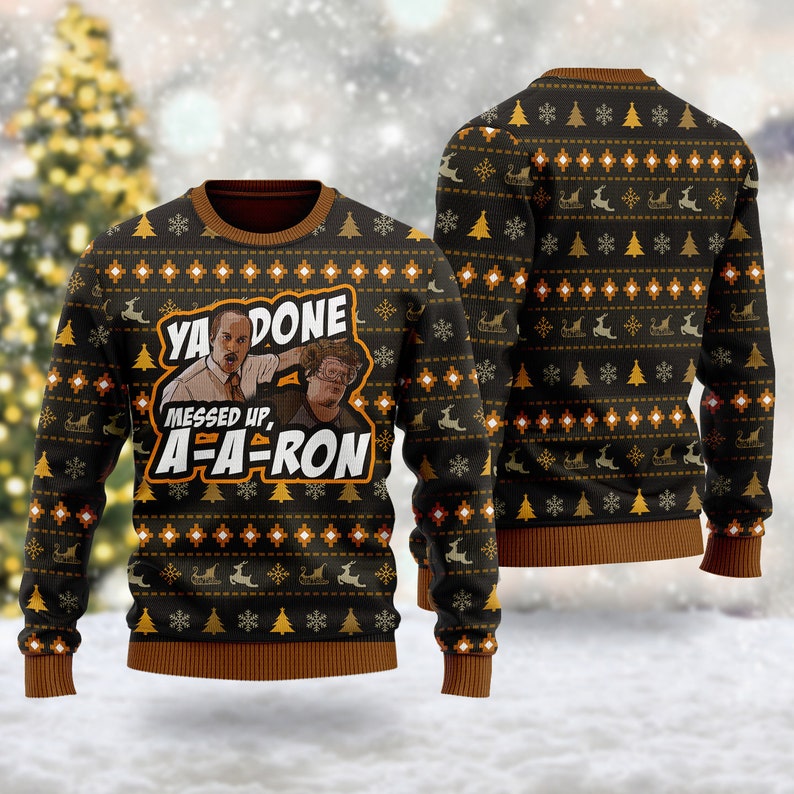 Messed Up Aaron Ugly Christmas Sweater For Men & Women Christmas Gift Sweater US4490 - WeCustomit