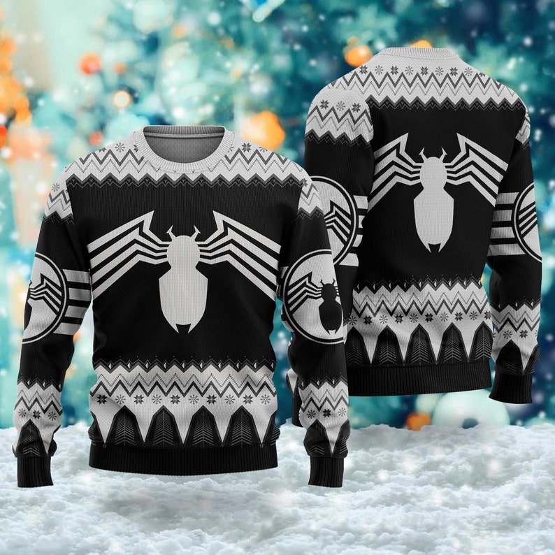 Spider Symbol Ugly Christmas Sweater For Men & Women Christmas Gift Sweater US4491 - WeCustomit