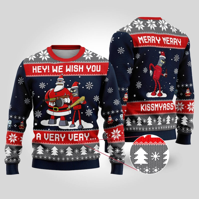 Bender Futurama Ugly Christmas Sweater For Men & Women Christmas Gift Sweater US4512 - WeCustomit