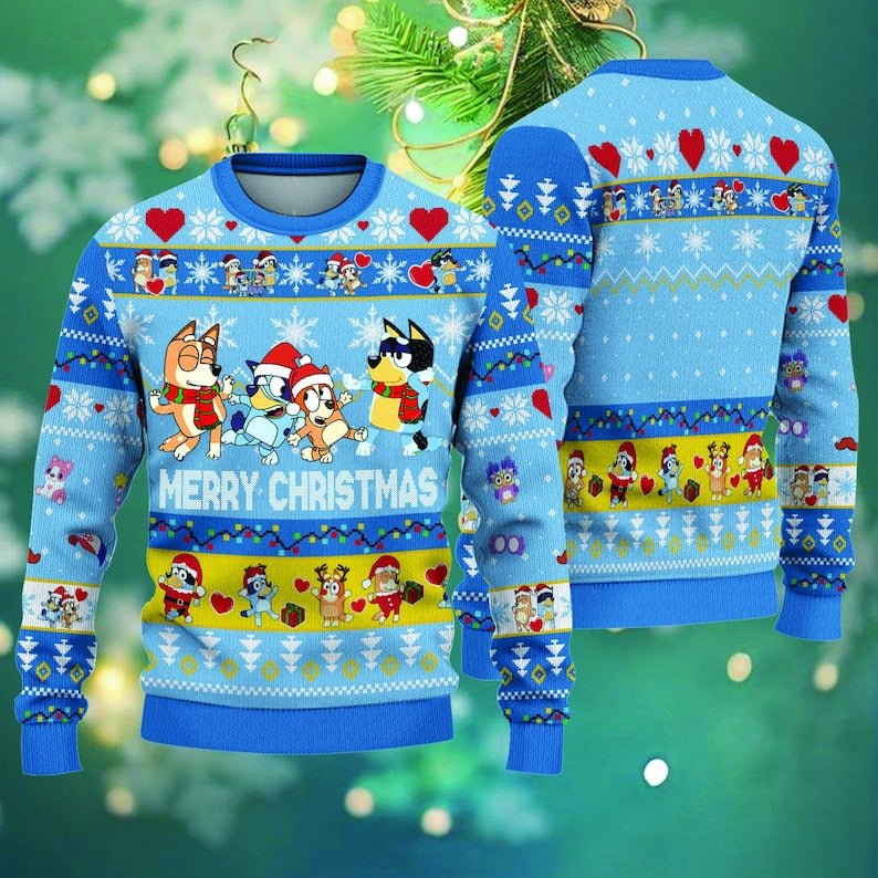 Merry Blueymas Ugly Christmas Sweater For Men & Women Christmas Gift Sweater US4528 - WeCustomit