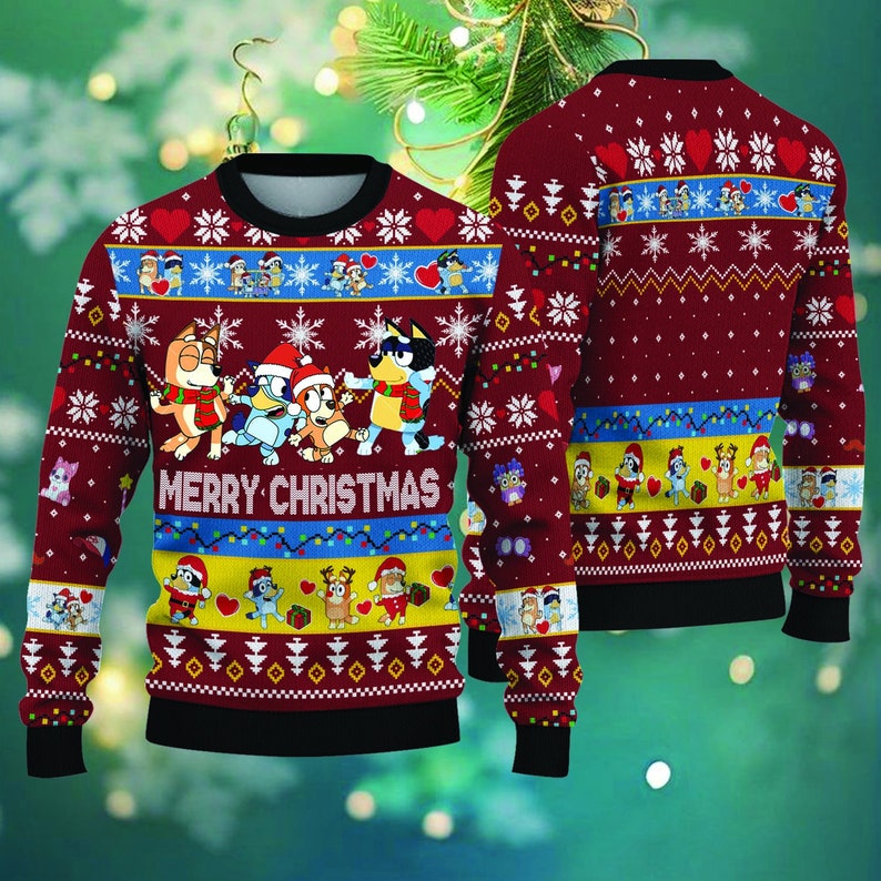 Merry Blueymas Ugly Christmas Sweater For Men & Women Christmas Gift Sweater US4529 - WeCustomit