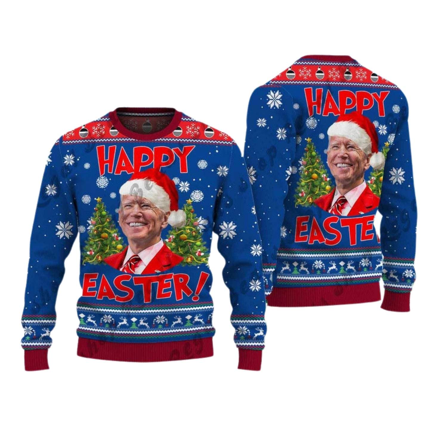 Happy Easter Biden Ugly Christmas Sweater For Men & Women Christmas Gift Sweater US4546 - WeCustomit