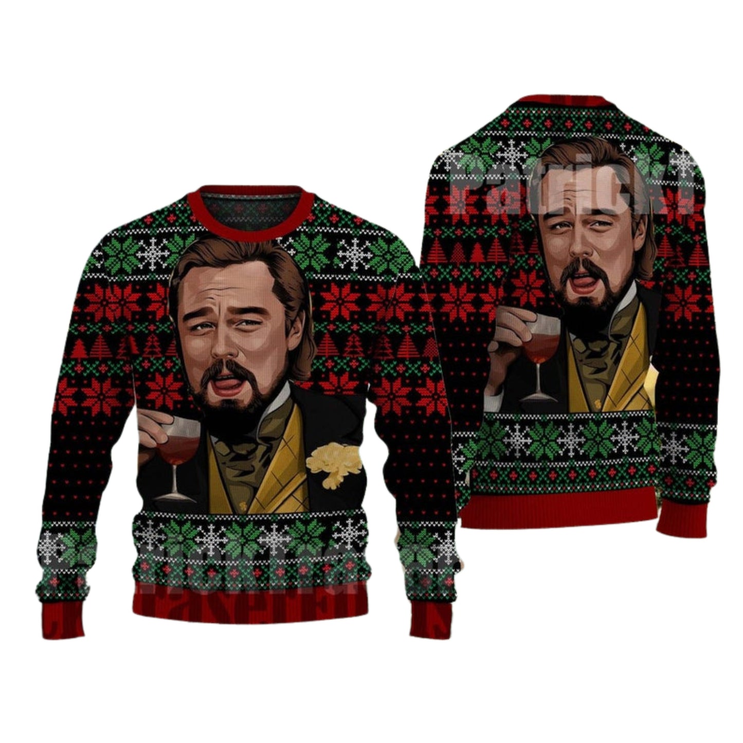 Laughing Leo Meme Ugly Christmas Sweater For Men & Women Christmas Gift Sweater US4553 - WeCustomit