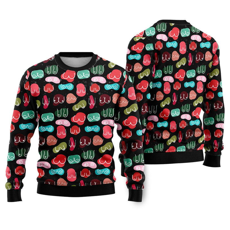 Funny Ladies Chest Ugly Christmas Sweater For Men & Women Christmas Gift Sweater US4588 - WeCustomit