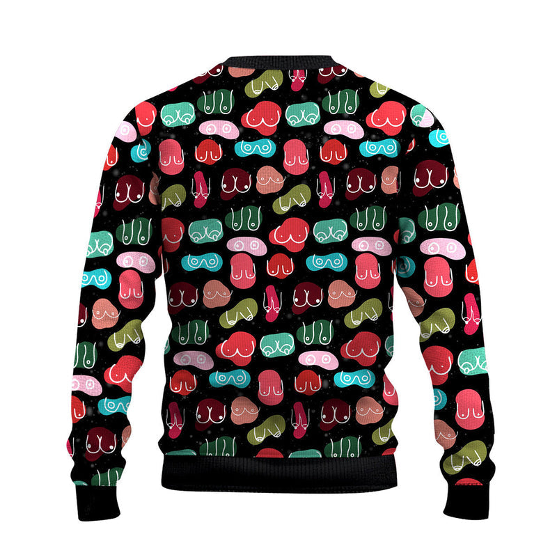 Funny Ladies Chest Ugly Christmas Sweater For Men & Women Christmas Gift Sweater US4588 - WeCustomit