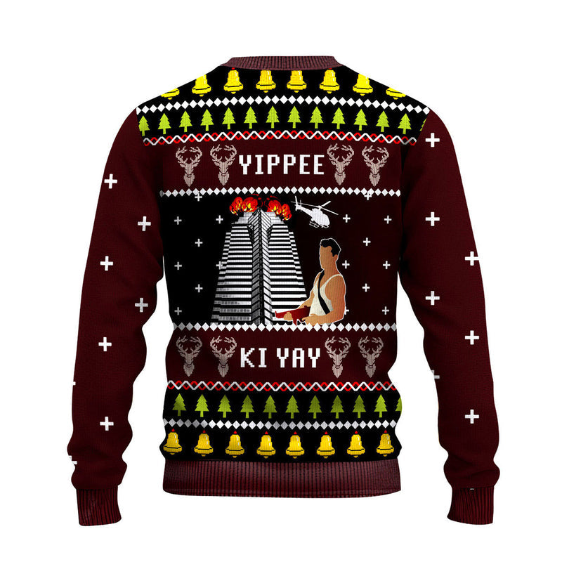 Nakatomi Plaza Brown Ugly Christmas Sweater For Men & Women Christmas Gift Sweater US4606 - WeCustomit