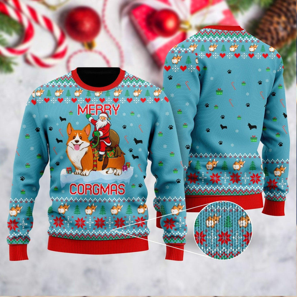 Funny Dog Merry Corgmas Ugly Christmas Sweater For Men & Women Christmas Gift Sweater US4615 - WeCustomit