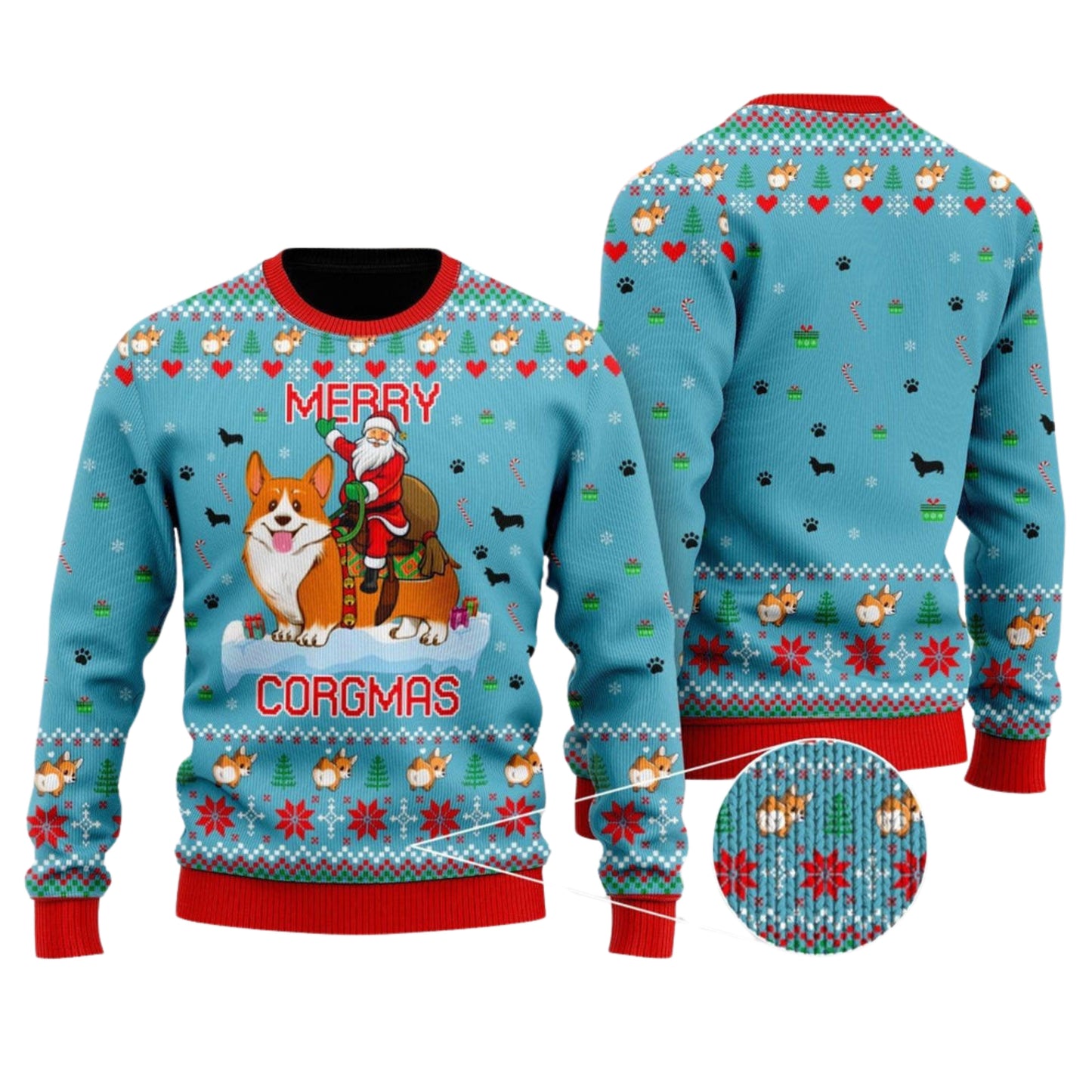 Funny Dog Merry Corgmas Ugly Christmas Sweater For Men & Women Christmas Gift Sweater US4615 - WeCustomit