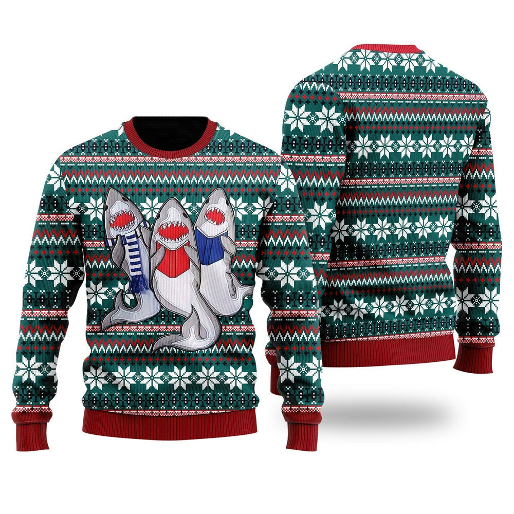 Shark Ugly Christmas Sweater For Men & Women Christmas Gift Sweater US4619 - WeCustomit