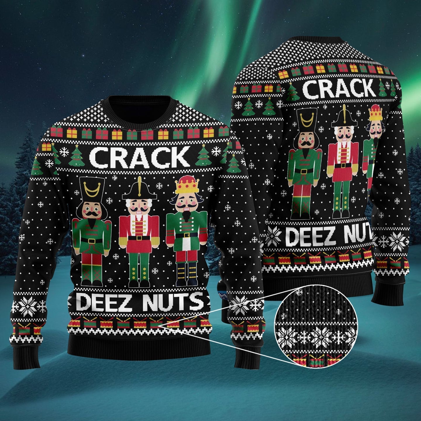 Crack Deez Nuts Nutcracker Ugly Christmas Sweater - WeCustomit