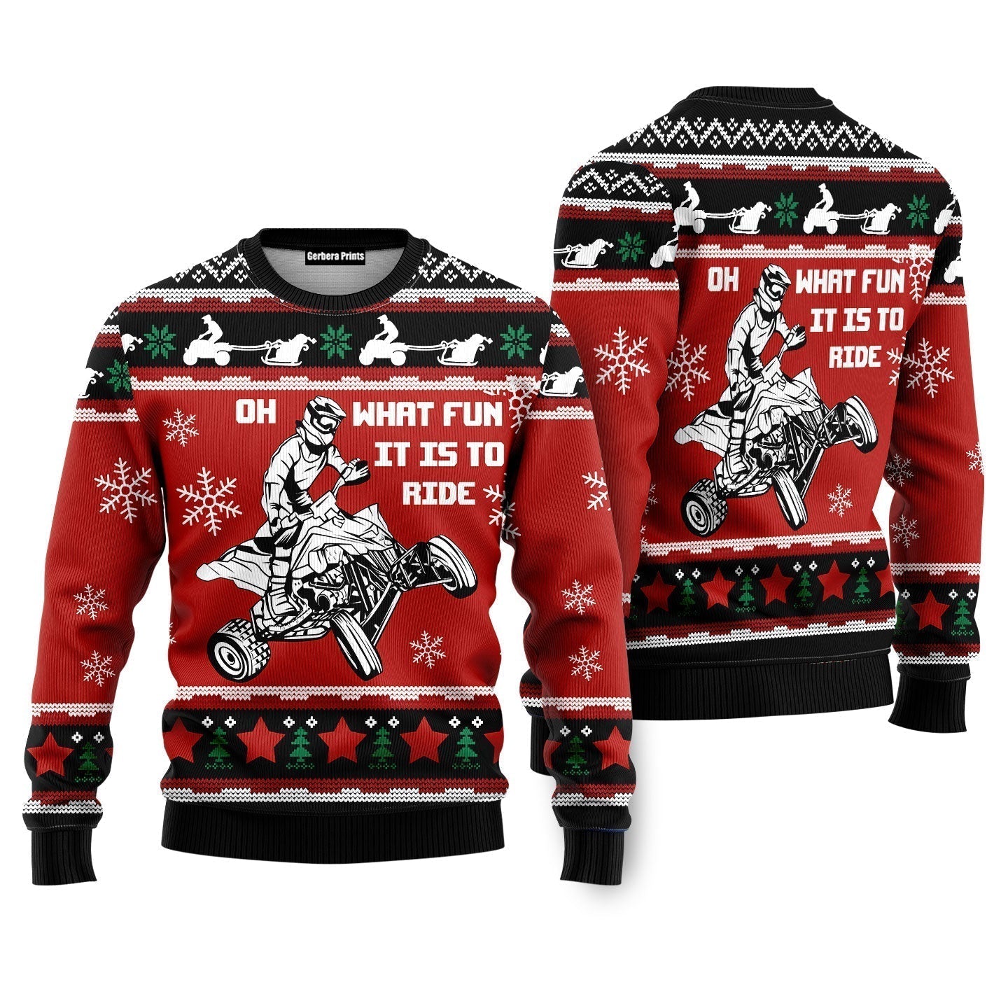 Christmas Four Wheel oh What Fun It Is To Ride Ugly Christmas Sweater - WeCustomit