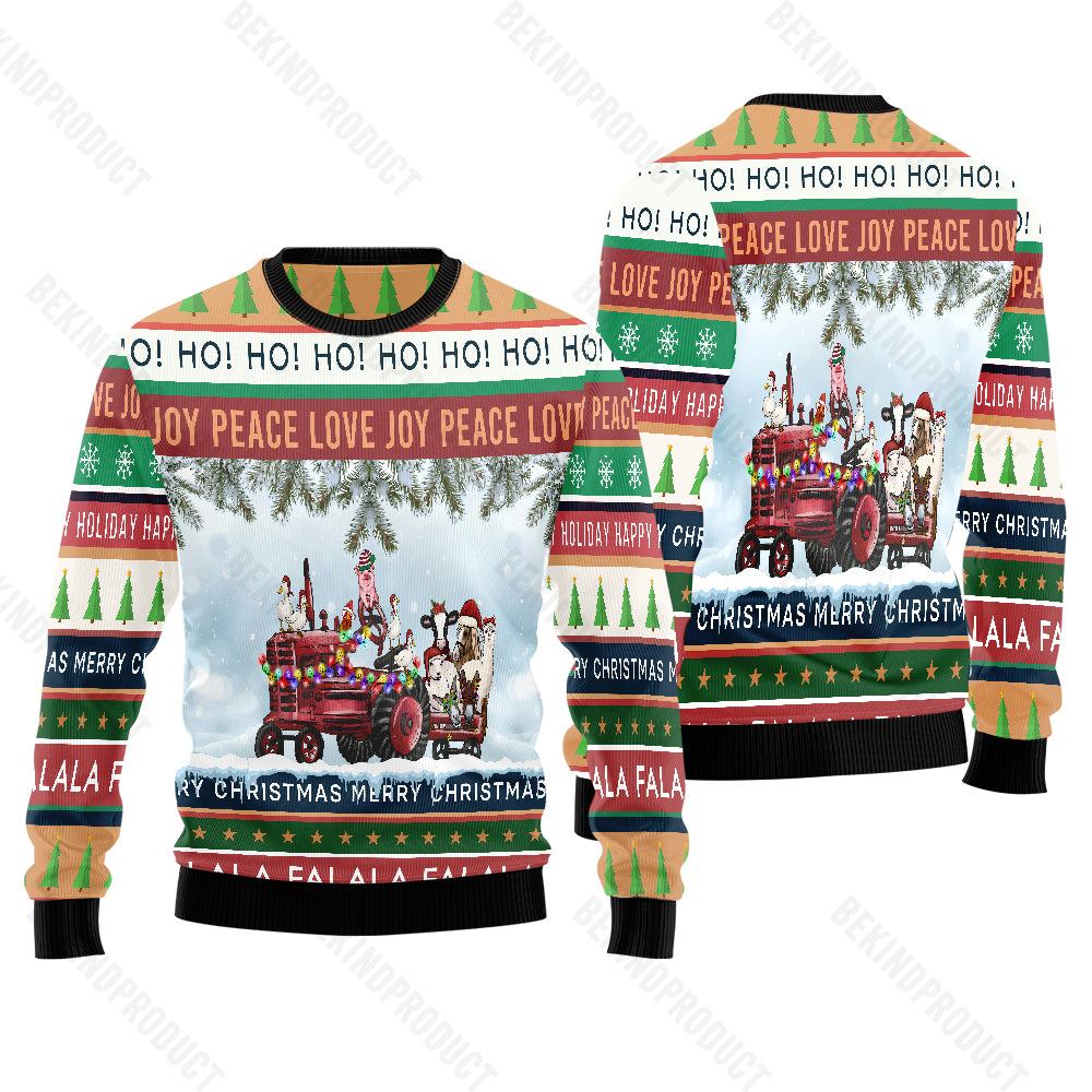 Christmas Farm Animals Truck Ugly Christmas Sweater For Men & Women Christmas Gift Sweater USN1003 - WeCustomit