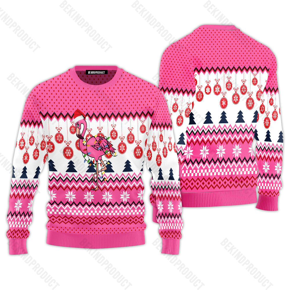 Christmas Flamingo Ugly Christmas Sweater For Men & Women Christmas Gift Sweater USN1004 - WeCustomit