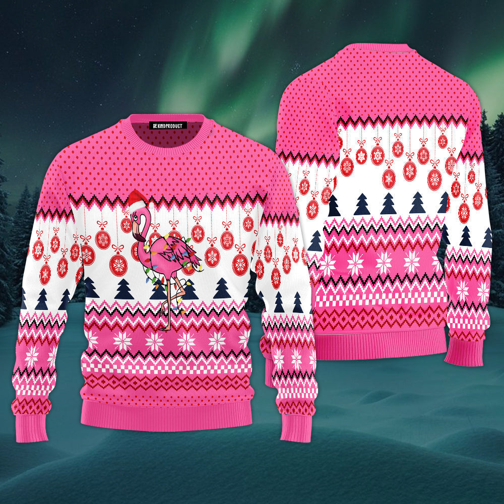 Christmas Flamingo Ugly Christmas Sweater For Men & Women Christmas Gift Sweater USN1004 - WeCustomit