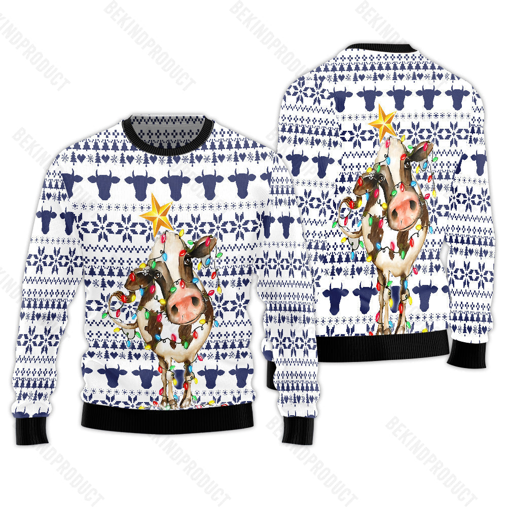 Cow Christmas Reunion Cute Ugly Christmas Sweater For Men & Women Christmas Gift Sweater USN1005 - WeCustomit