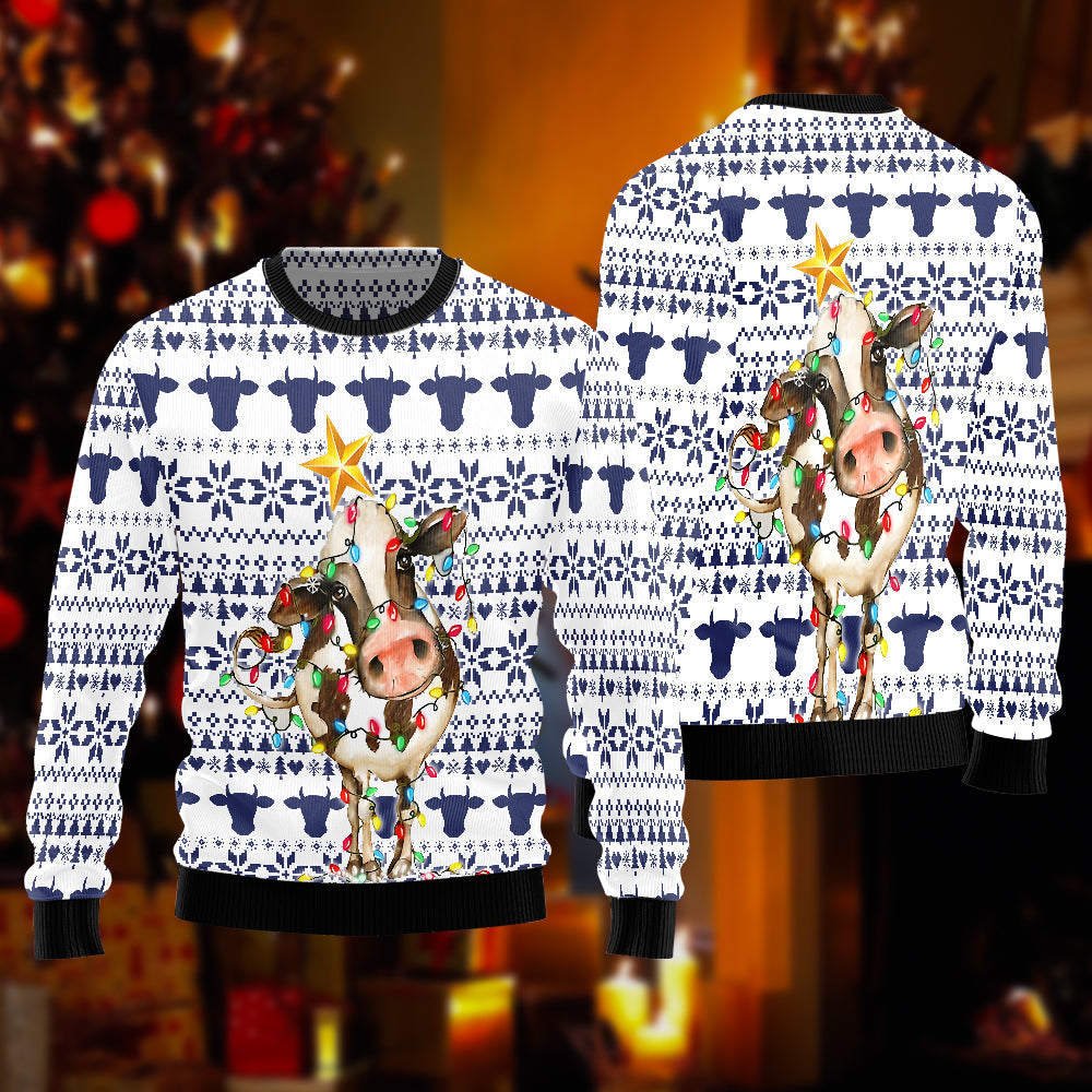 Cow Christmas Reunion Cute Ugly Christmas Sweater For Men & Women Christmas Gift Sweater USN1005 - WeCustomit