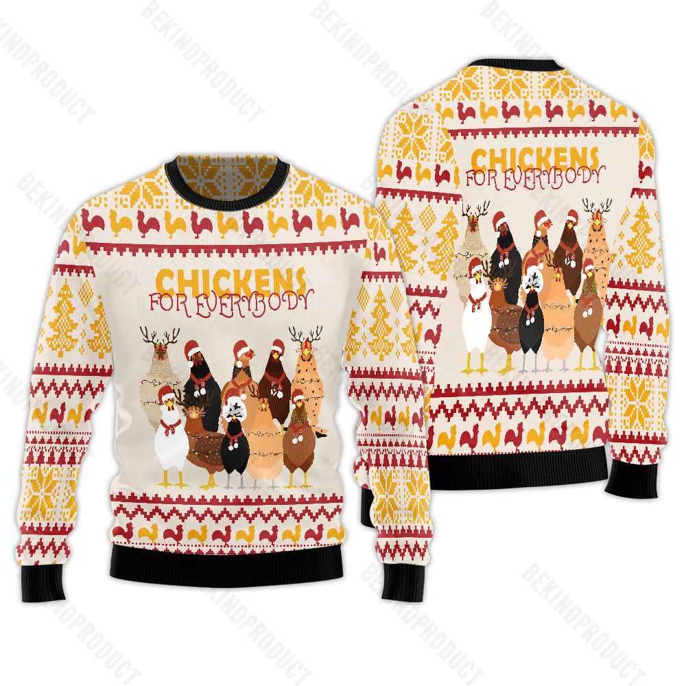 Chicken For Everybody Funny Ugly Christmas Sweater For Men & Women Christmas Gift Sweater USN1007 - WeCustomit