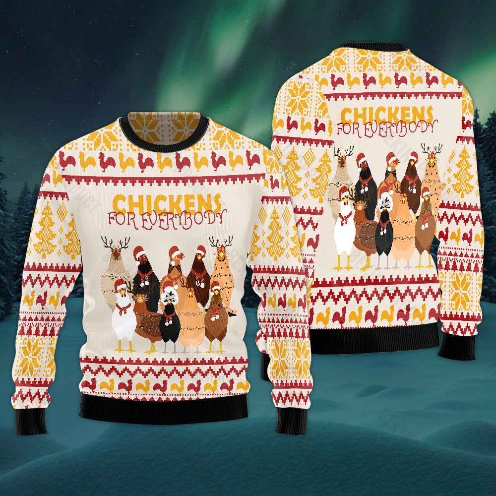 Chicken For Everybody Funny Ugly Christmas Sweater For Men & Women Christmas Gift Sweater USN1007 - WeCustomit