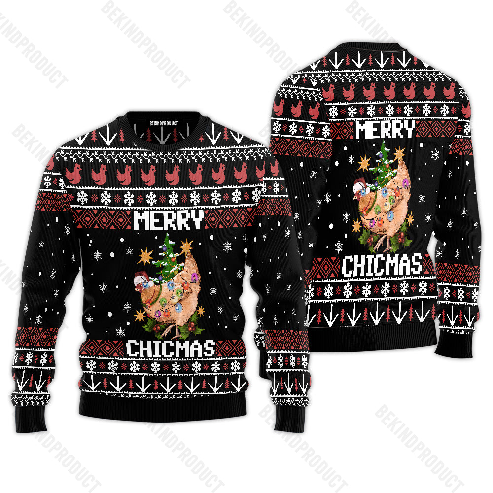 Merry Chickmas Ugly Christmas Sweater For Men & Women Christmas Gift Sweater USN1008 - WeCustomit