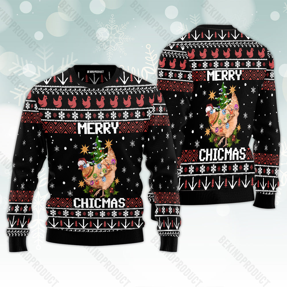 Merry Chickmas Ugly Christmas Sweater For Men & Women Christmas Gift Sweater USN1008 - WeCustomit