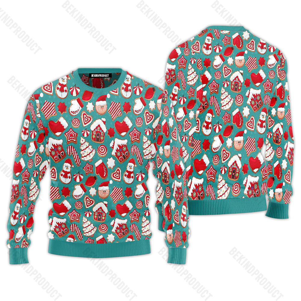 Icon Gingerbread Cookies Christmas Ugly Christmas Sweater For Men & Women Christmas Gift Sweater USN1104 - WeCustomit
