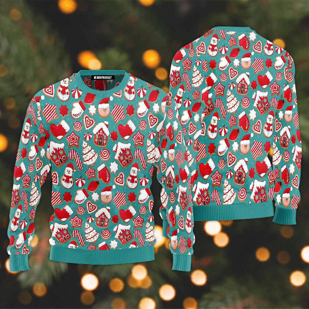 Icon Gingerbread Cookies Christmas Ugly Christmas Sweater For Men & Women Christmas Gift Sweater USN1104 - WeCustomit