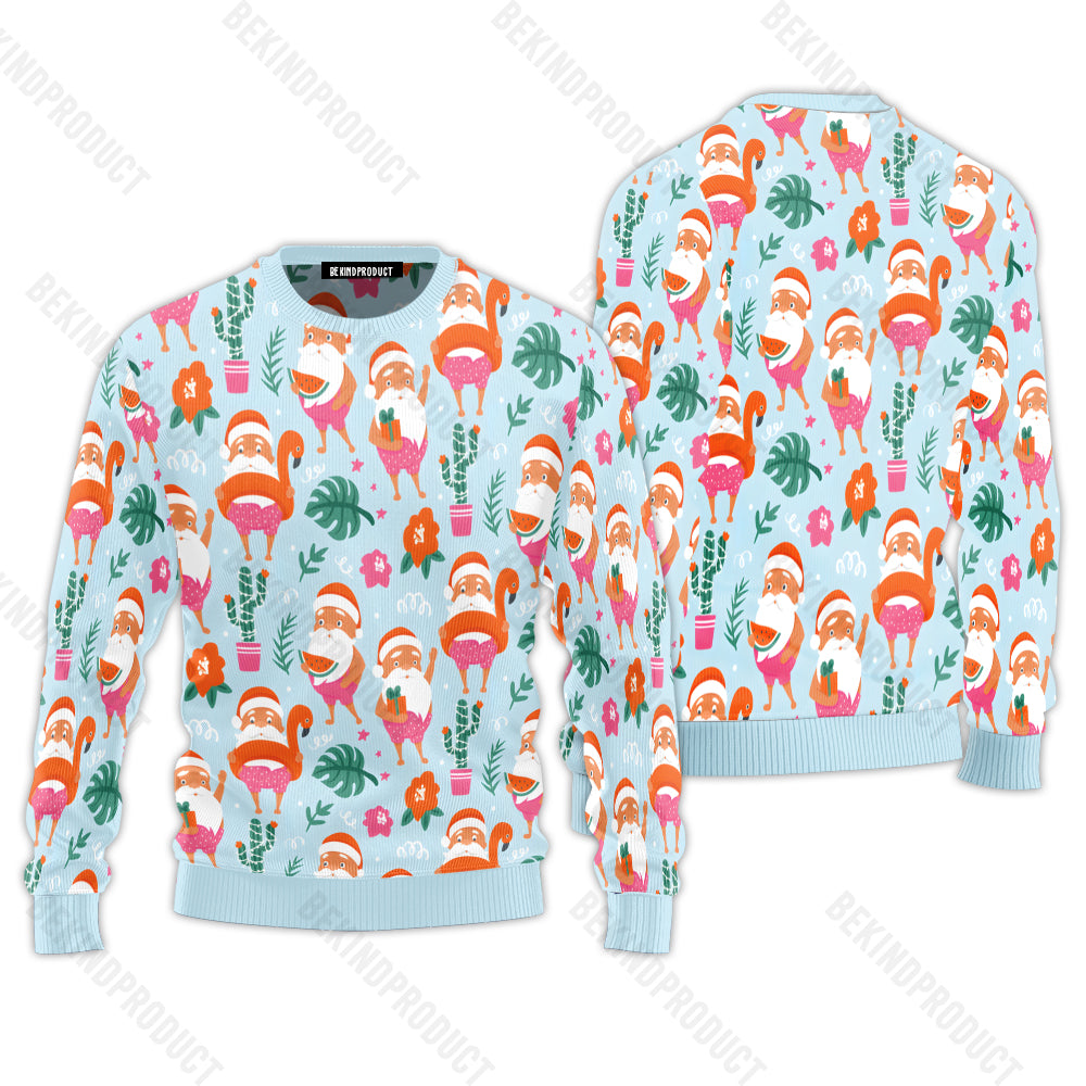 Tropical Santa Claus Ugly Christmas Sweater For Men & Women Christmas Gift Sweater USN1109 - WeCustomit