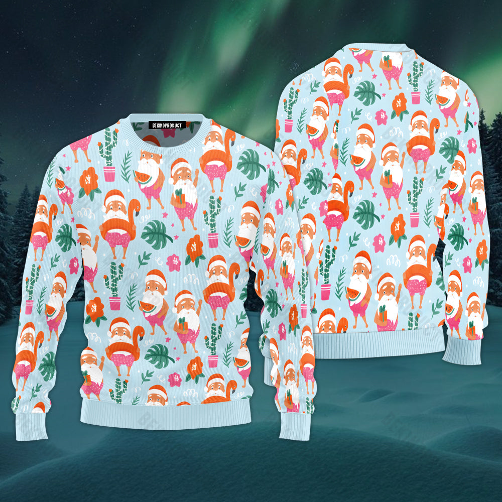Tropical Santa Claus Ugly Christmas Sweater For Men & Women Christmas Gift Sweater USN1109 - WeCustomit