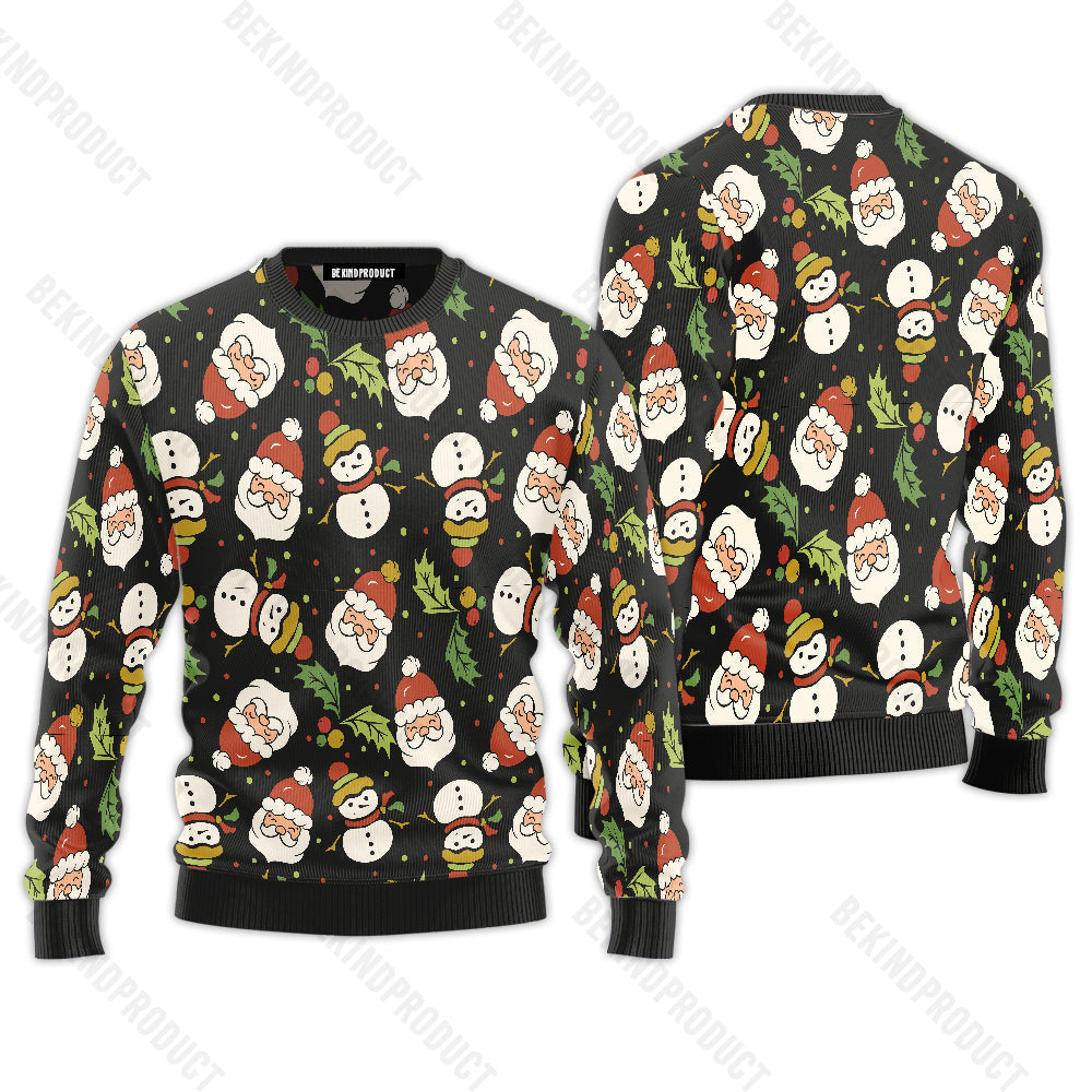 Christmas Happy Night With Santa Snowman Ugly Christmas Sweater For Men & Women Christmas Gift Sweater USN1116 - WeCustomit
