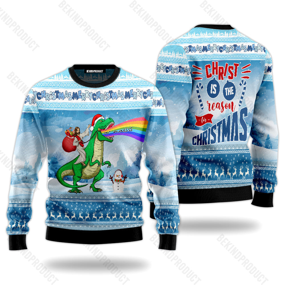 Christ Is The Reason For Christmas Ugly Christmas Sweater For Men & Women Christmas Gift Sweater USN1132 - WeCustomit