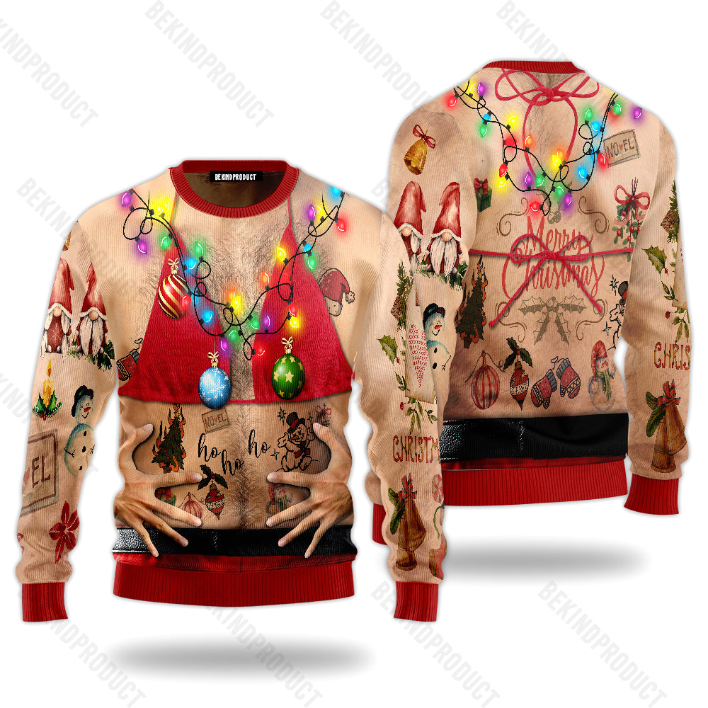 Jingle Beer Belly Funny Christmas Ugly Christmas Sweater For Men & Women Christmas Gift Sweater USN1133 - WeCustomit
