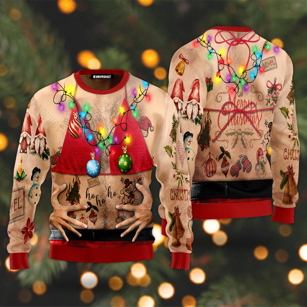 Jingle Beer Belly Funny Christmas Ugly Christmas Sweater For Men & Women Christmas Gift Sweater USN1133 - WeCustomit