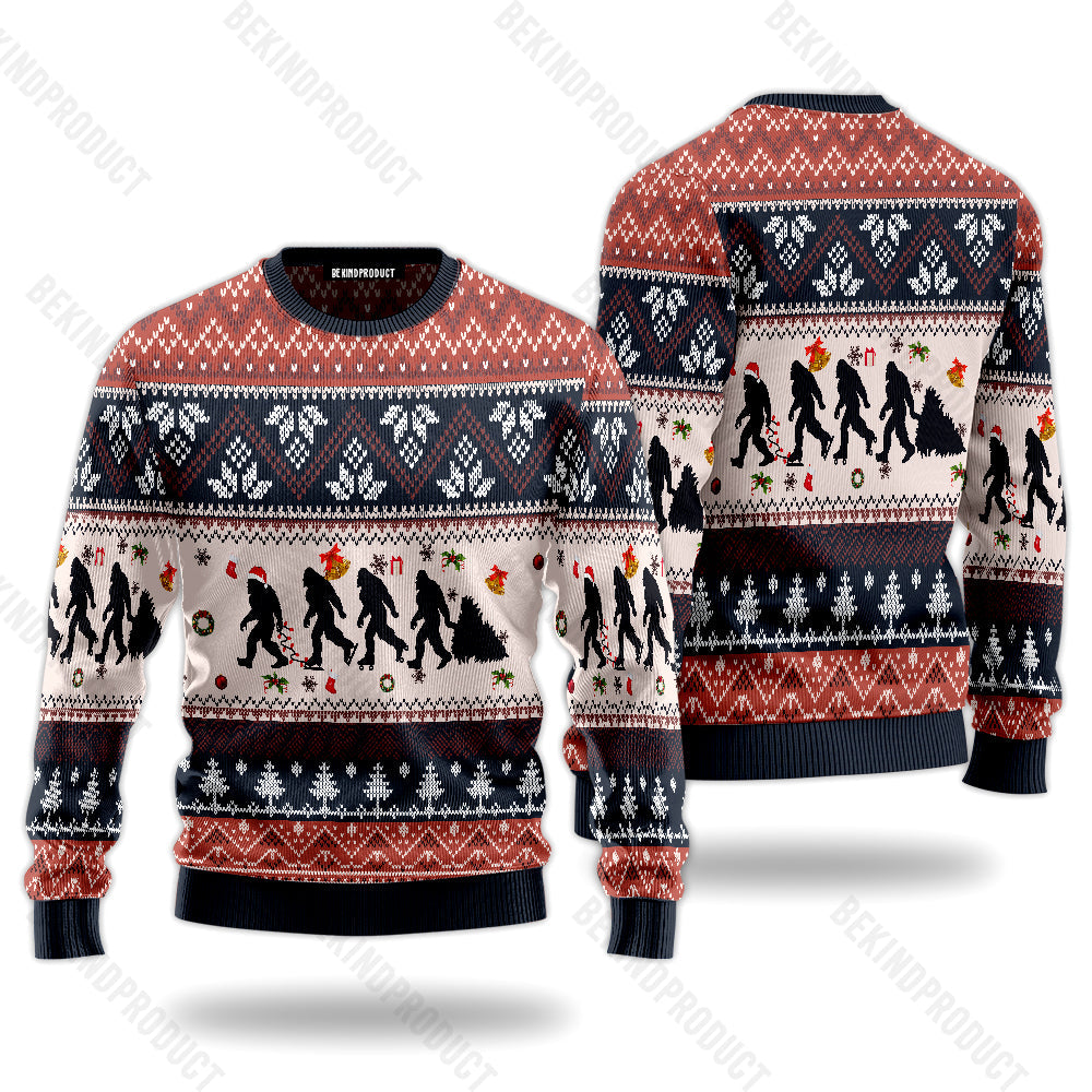 Bigfoot Pattern Ugly Christmas Sweater For Me & Women Christmas Gift Thanksgiving Sweater USN1156 - WeCustomit