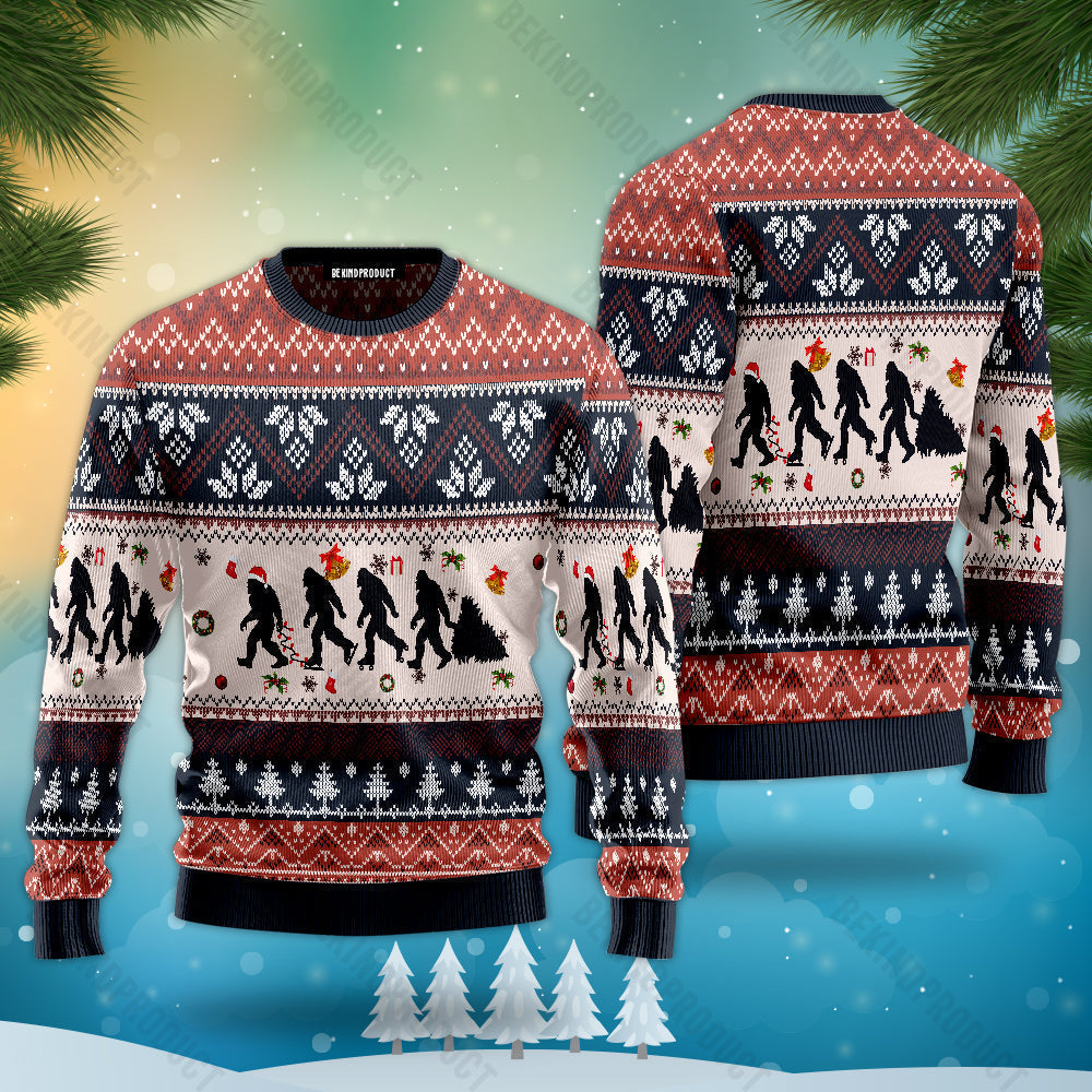 Bigfoot Pattern Ugly Christmas Sweater For Me & Women Christmas Gift Thanksgiving Sweater USN1156 - WeCustomit