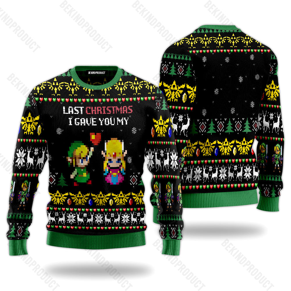 Link To My Heart Legend of Zelda Ugly Christmas Sweater For Men & Women Christmas Gift Thanksgiving Sweater USN1158 - WeCustomit