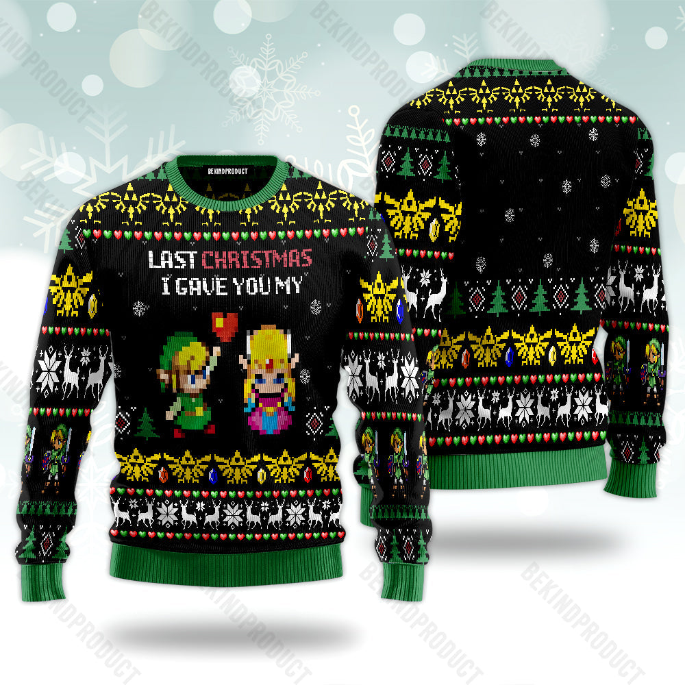 Link To My Heart Legend of Zelda Ugly Christmas Sweater For Men & Women Christmas Gift Thanksgiving Sweater USN1158 - WeCustomit