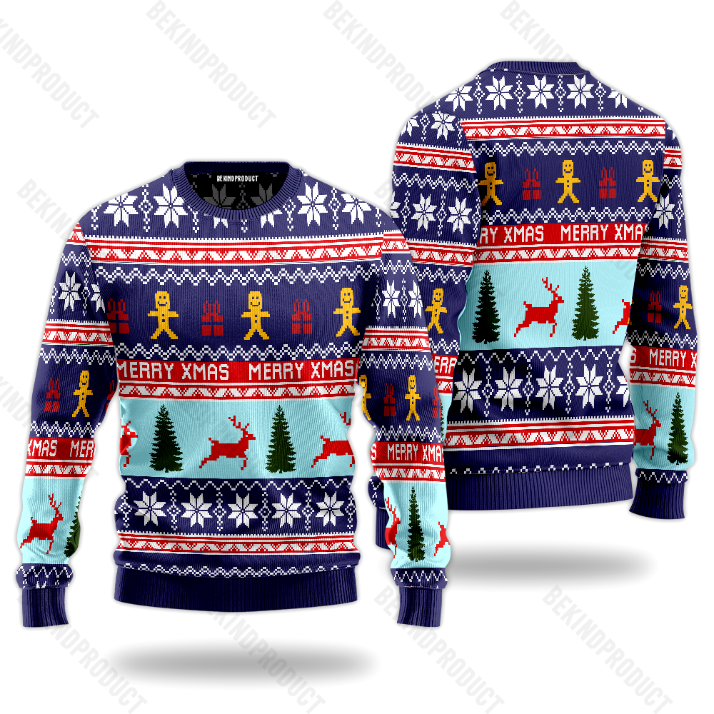 Christmas Reindeer Ugly Christmas Sweater For Men & Women Christmas Gift Thanksgiving Sweater USN1161 - WeCustomit