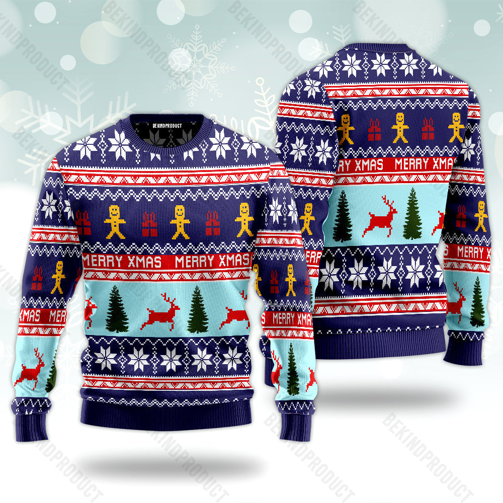 Christmas Reindeer Ugly Christmas Sweater For Men & Women Christmas Gift Thanksgiving Sweater USN1161 - WeCustomit