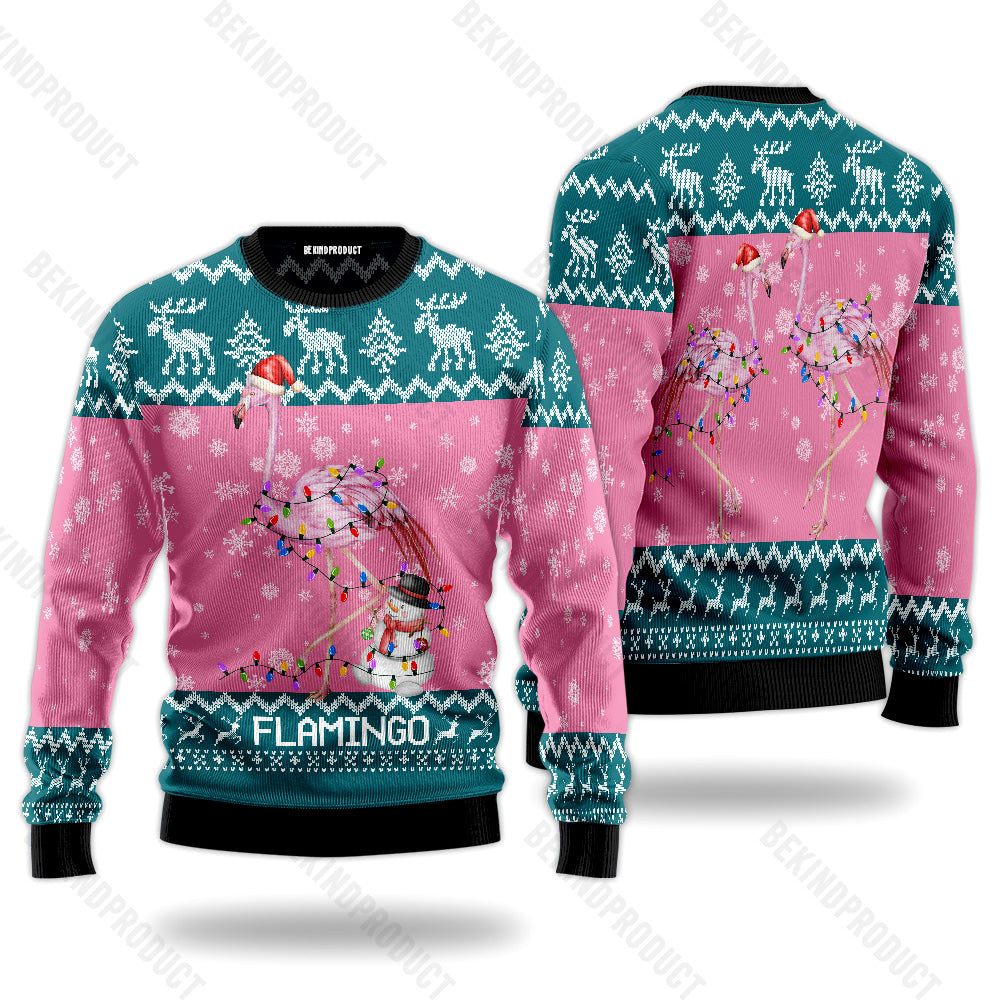 Christmas Flamingo Ugly Christmas Sweater For Men & Women Christmas Gift Thanksgiving Sweater USN1166 - WeCustomit