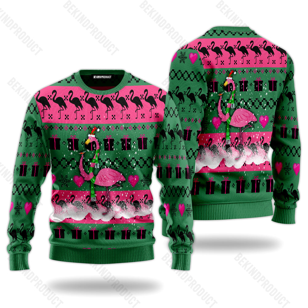 Christmas Flamingo Ugly Christmas Sweater For Men & Women Christmas Gift Thanksgiving Sweater USN1167 - WeCustomit