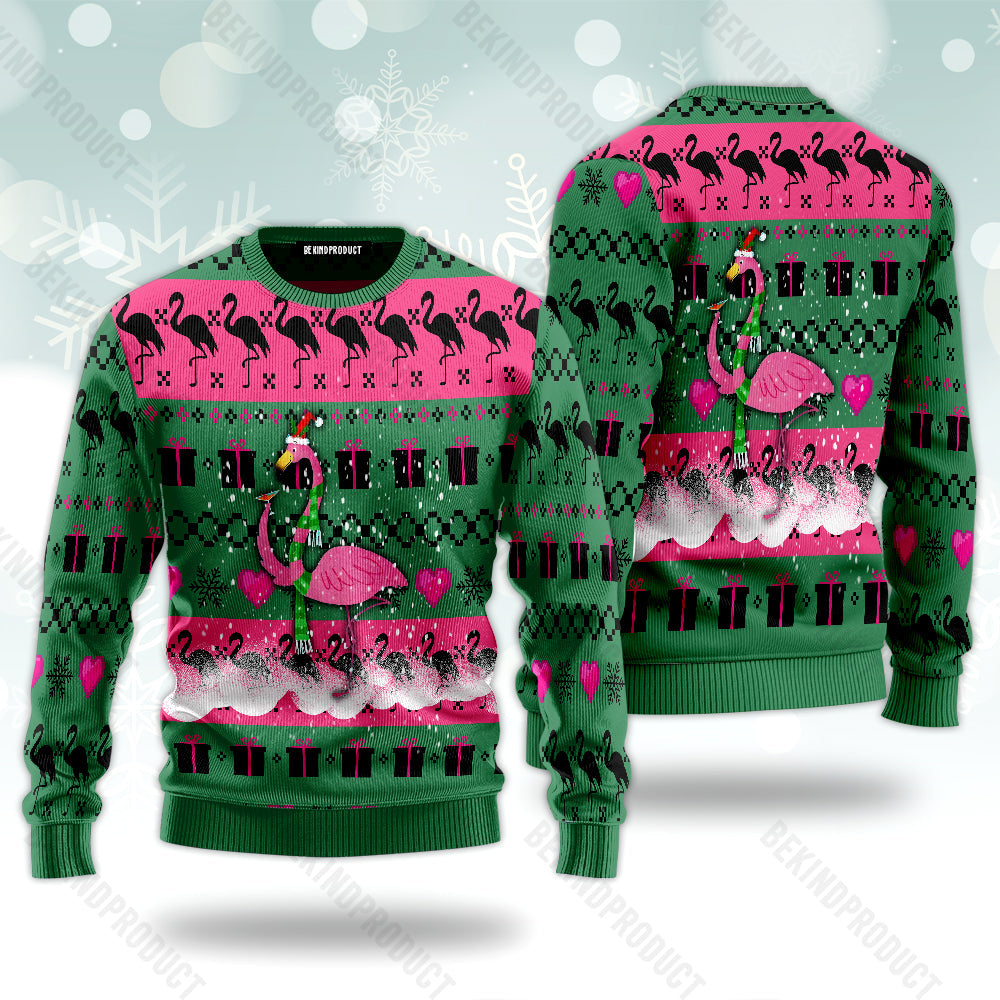 Christmas Flamingo Ugly Christmas Sweater For Men & Women Christmas Gift Thanksgiving Sweater USN1167 - WeCustomit