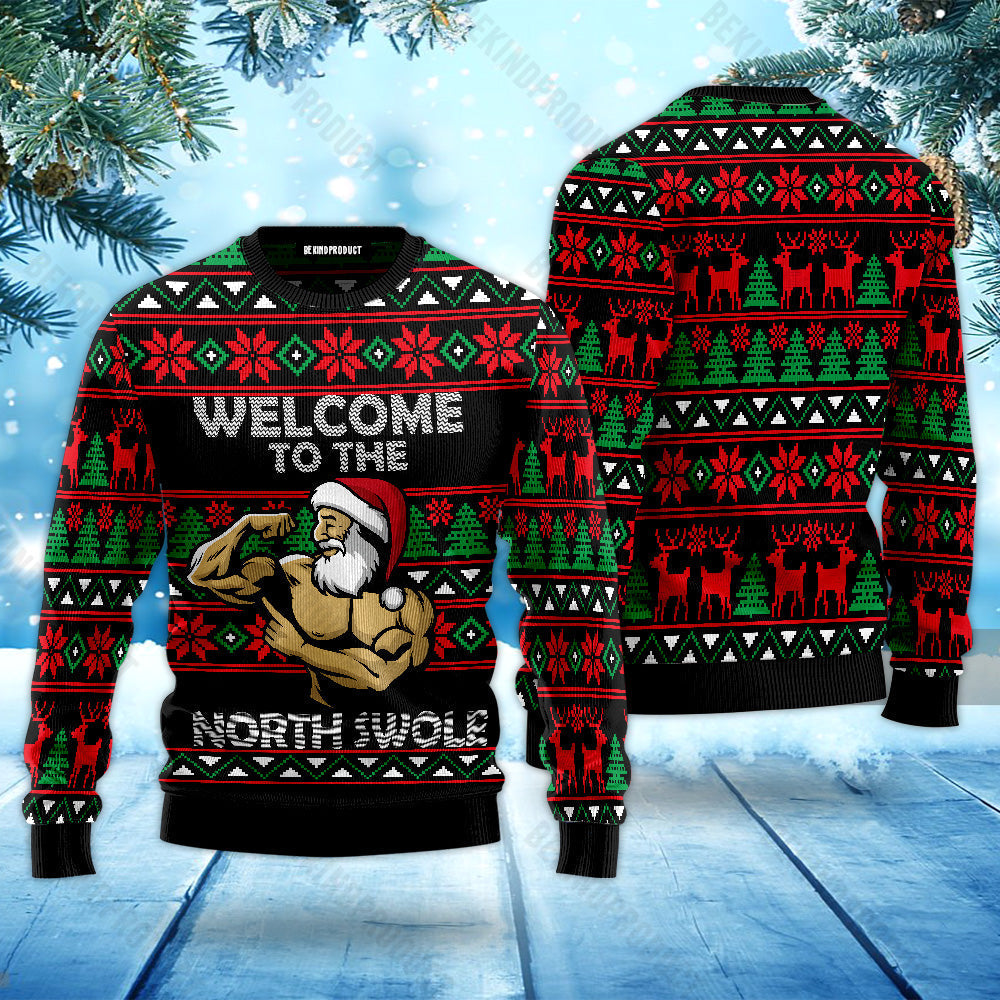 Welcome To The North Swole Ugly Christmas Sweater For Men & Women Christmas Gift Thanksgiving Sweater USN1170 - WeCustomit