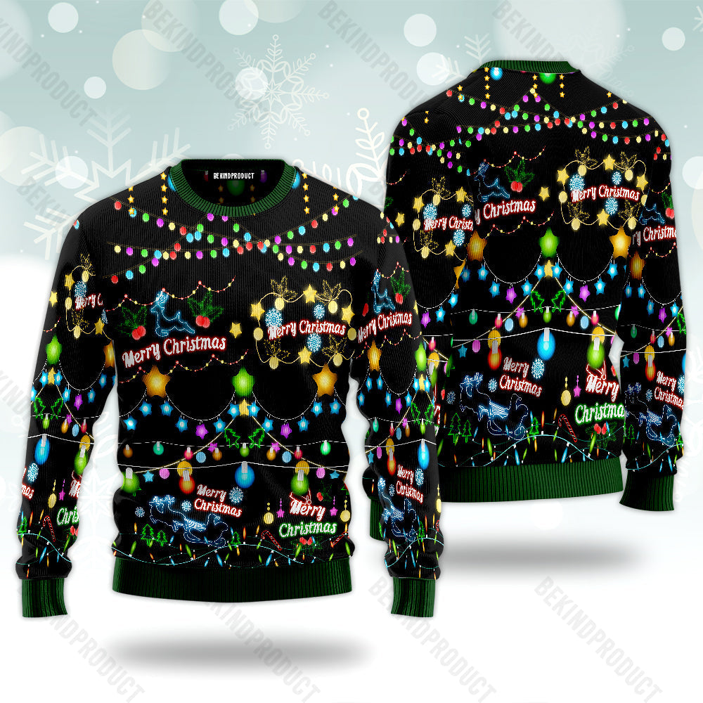 Christmas Bright Neon Lighting Ugly Christmas Sweater For Men & Women Christmas Gift Thanksgiving Sweater USN1171 - WeCustomit