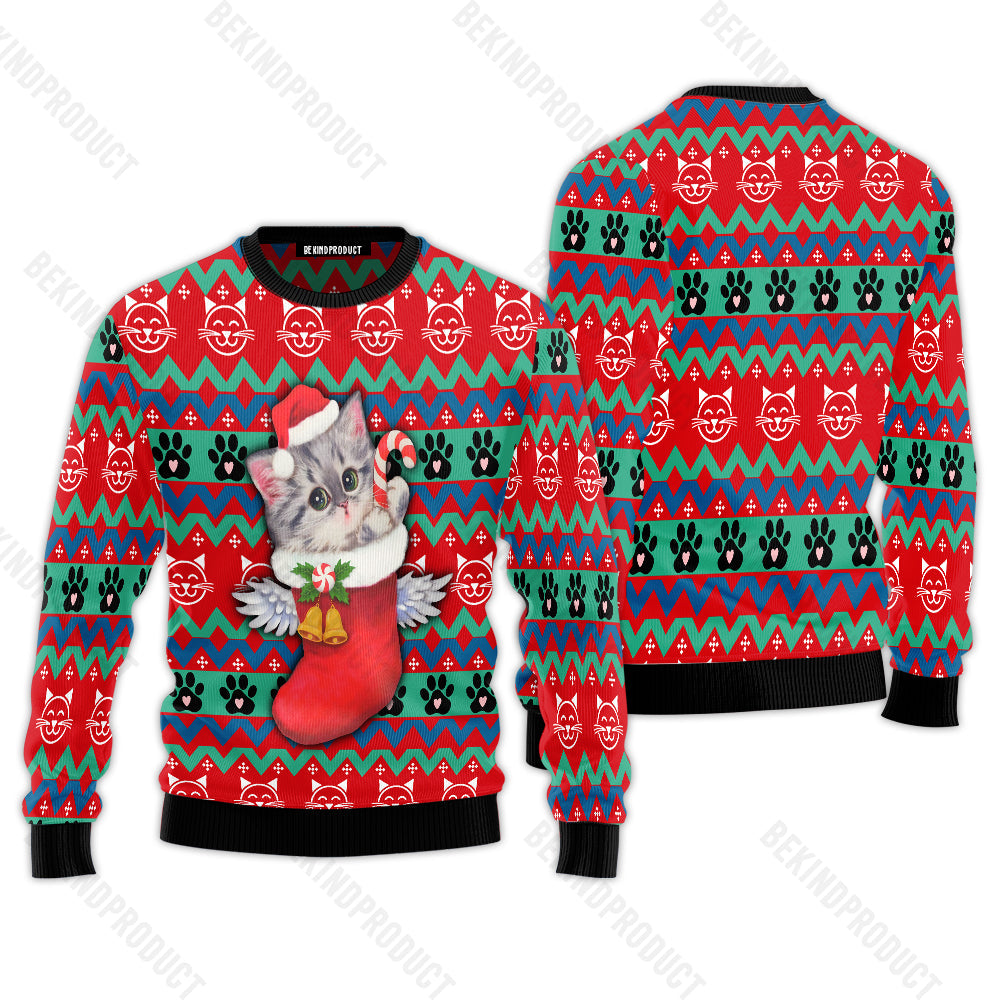 Christmas Cat Socks Ugly Christmas Sweater For Men & Women Christmas Gift Sweater USN2001 - WeCustomit