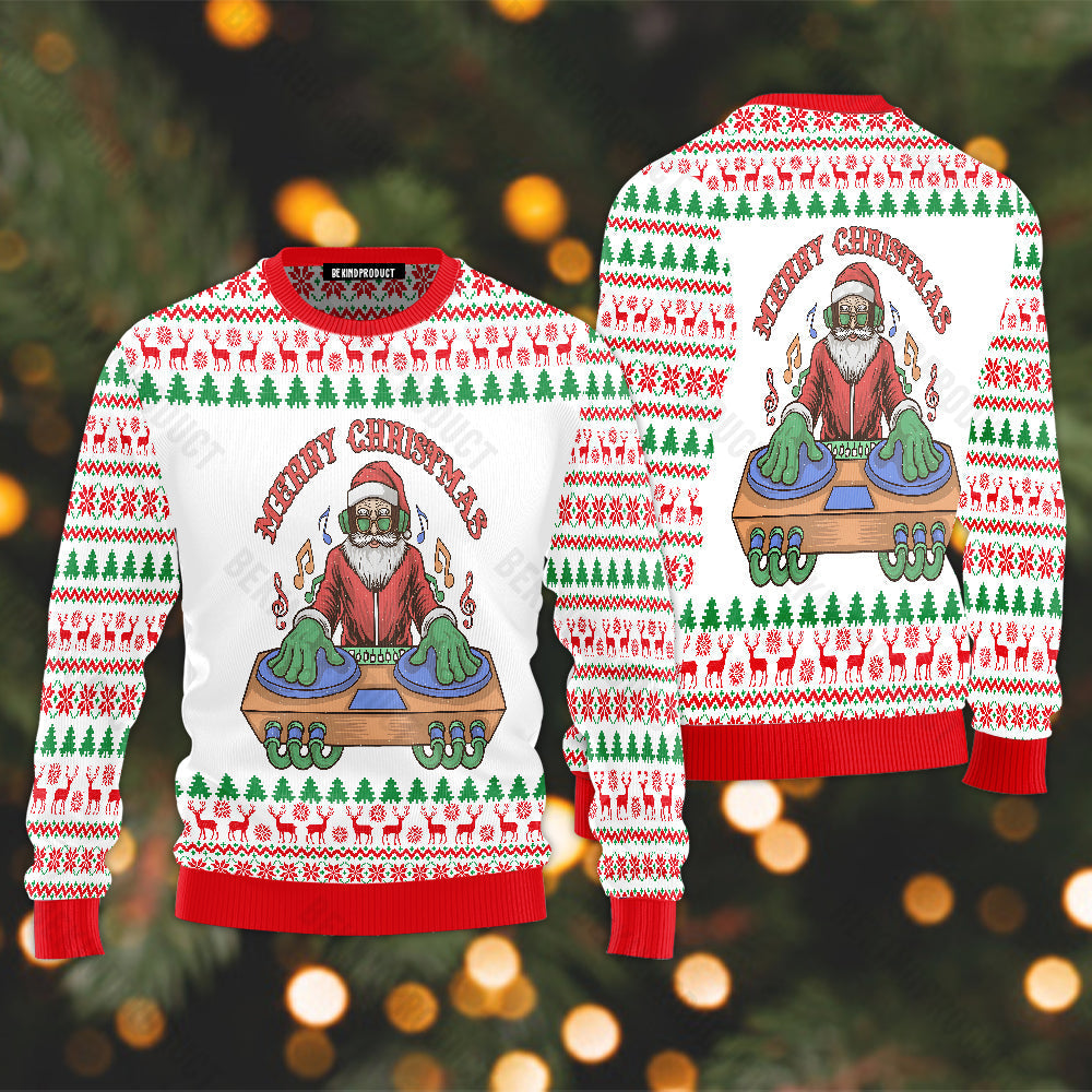 Funny Santa Music Ugly Christmas Sweater For Men & Women Christmas Gift Sweater USN2003 - WeCustomit
