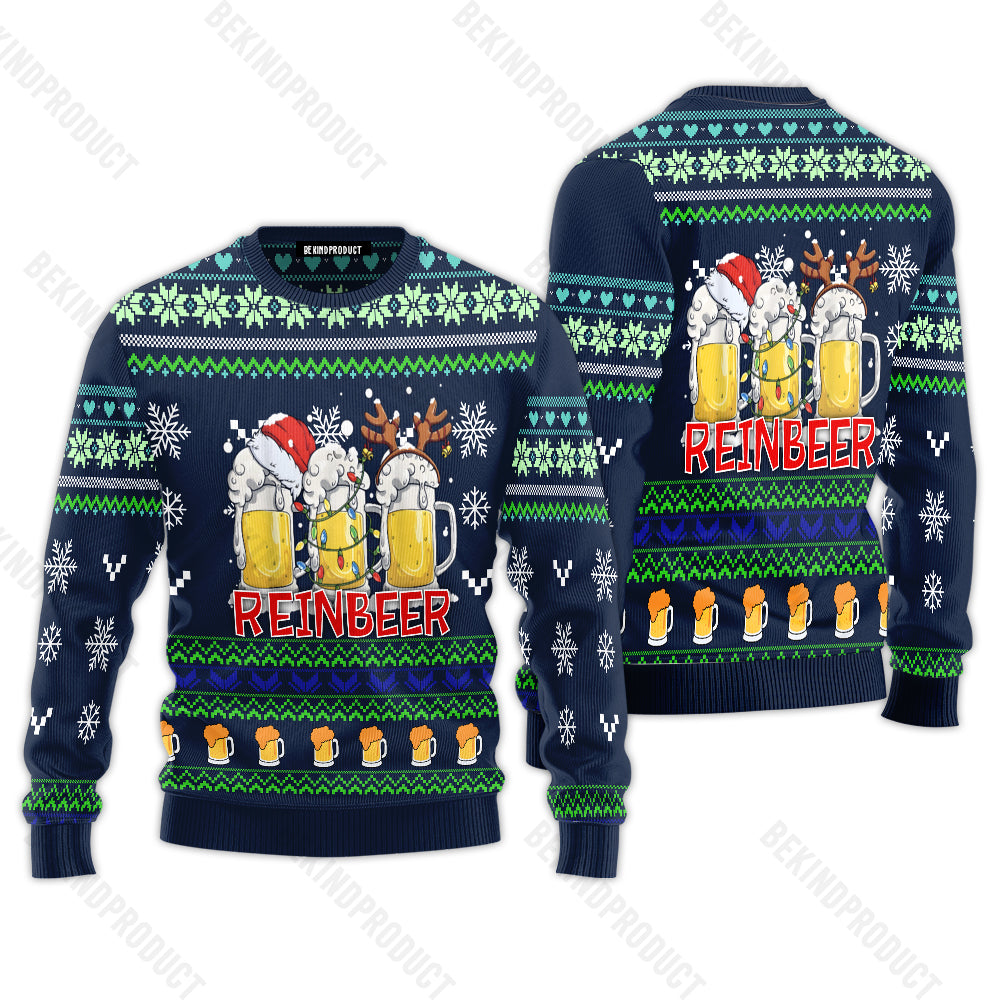 Reinbeer Christmas Beer Ugly Christmas Sweater For Men & Women Christmas Gift Sweater USN2017 - WeCustomit