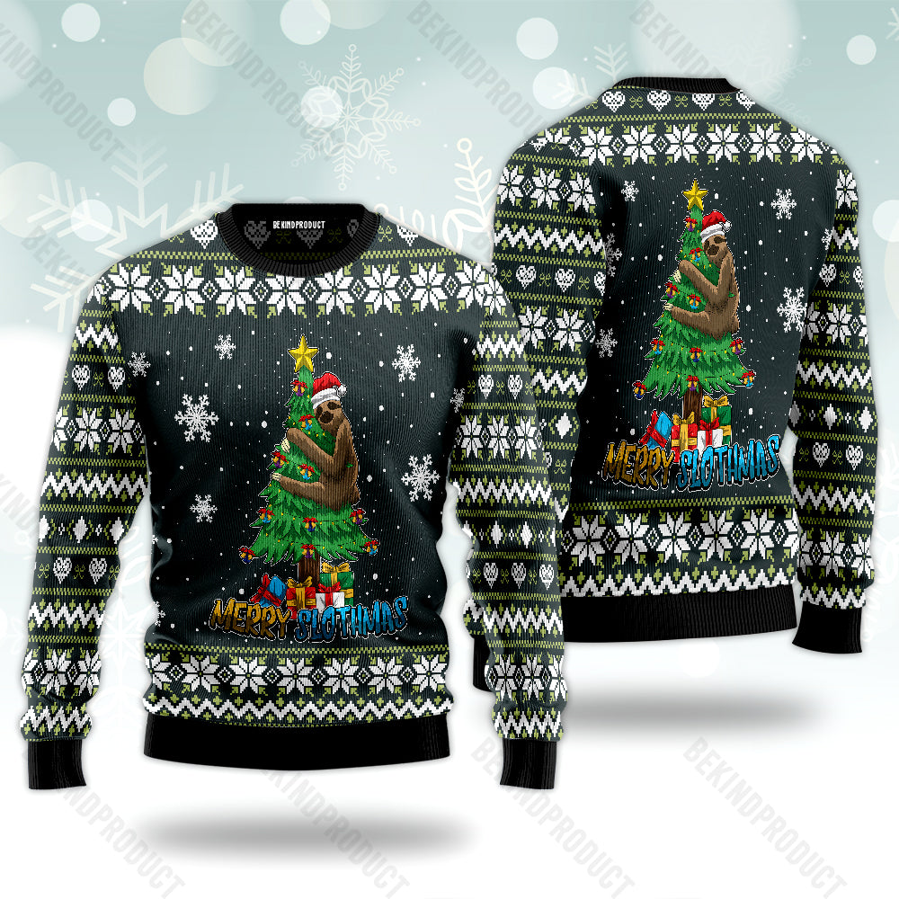 Merry Slothmas Ugly Christmas Sweater For Men & Women Christmas Gift Sweater USN2024 - WeCustomit